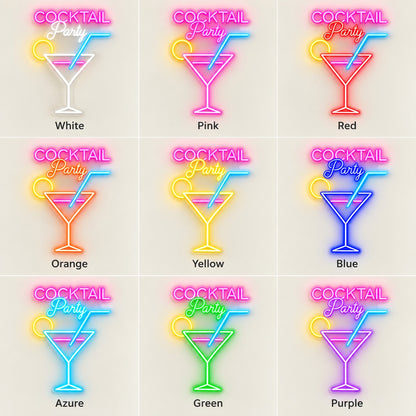 Cocktail Party LED Neon Sign - nine-color grid
