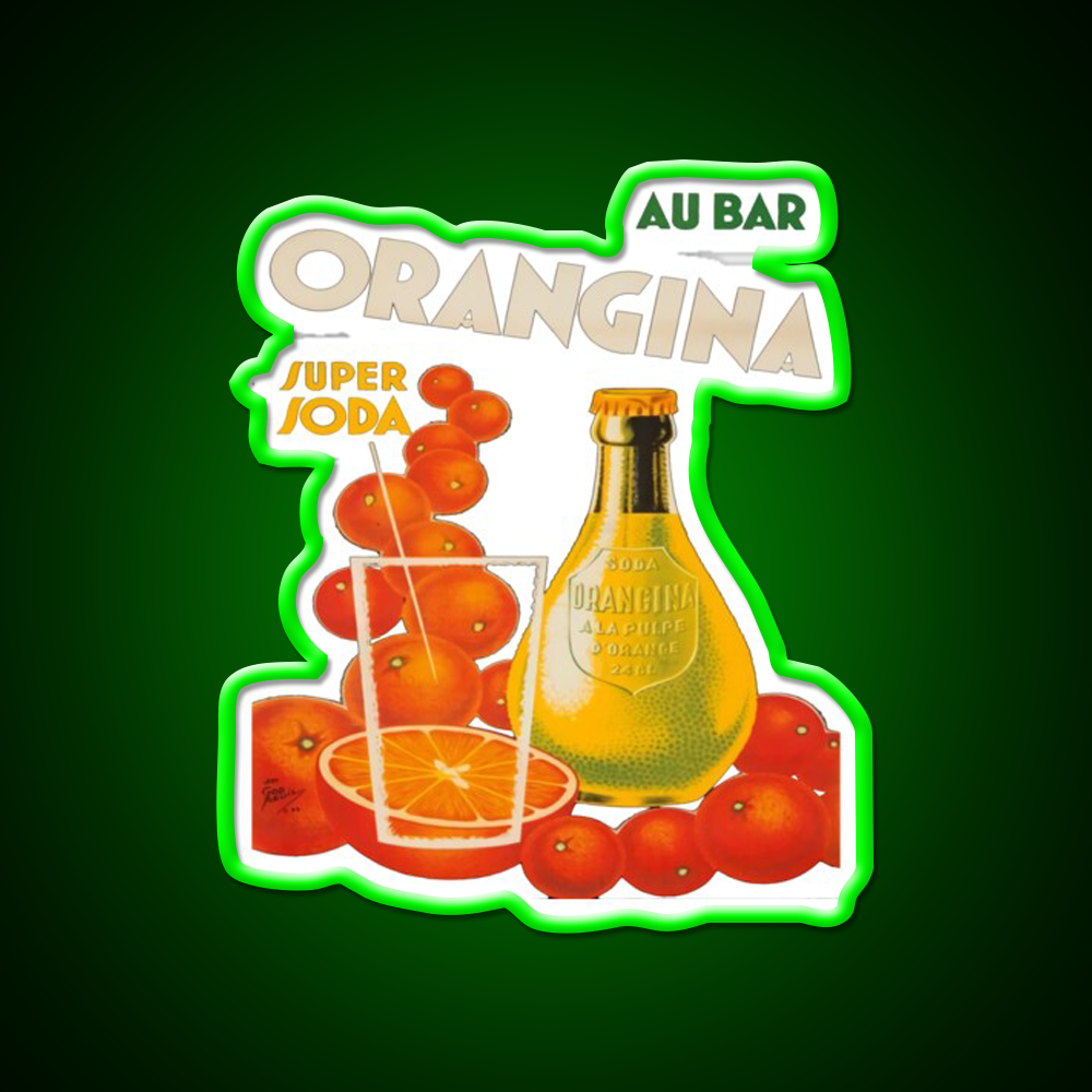 Cocktail Poster Orangina Soda Au Bar Cocktail Bar Decor Led Neon Sign Rgb Color - LED neon sign view 8