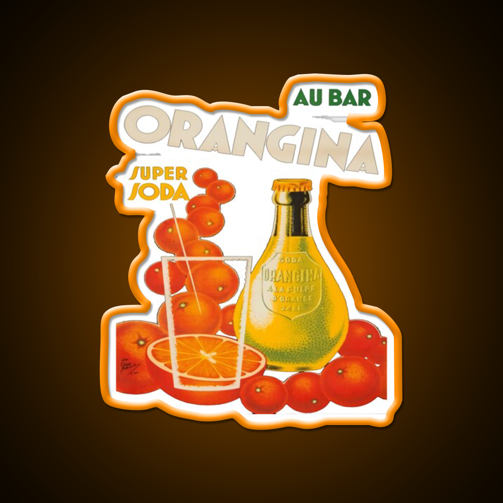 Cocktail Poster Orangina Soda Au Bar Cocktail Bar Decor Led Neon Sign Rgb Color - LED neon sign view 6