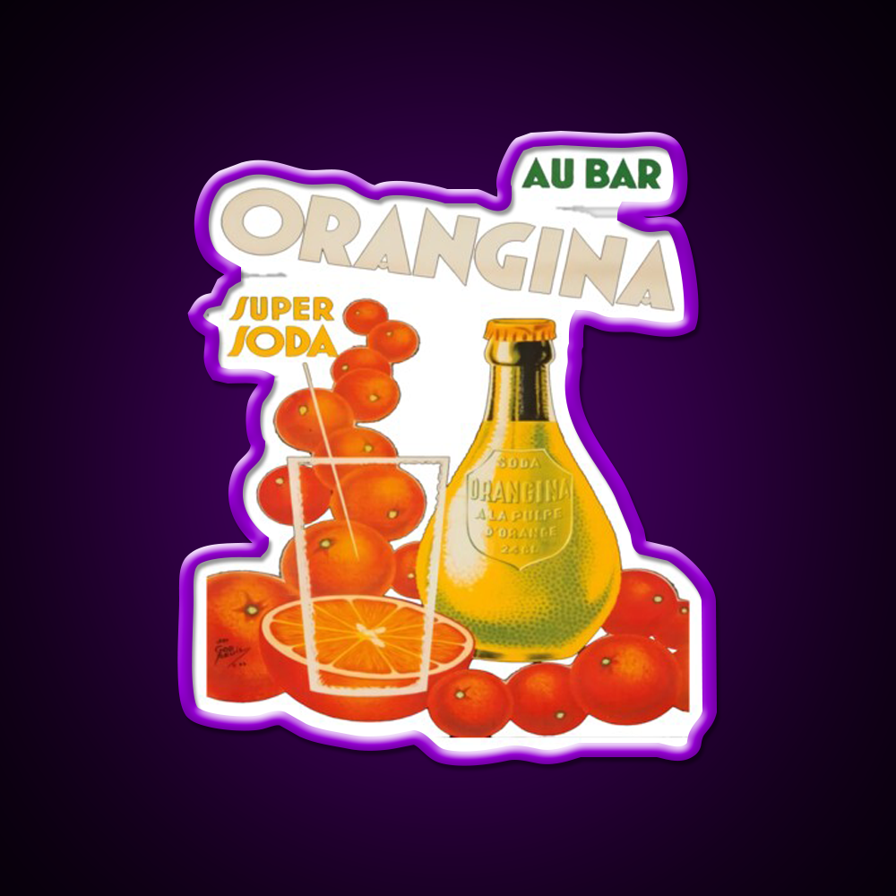 Cocktail Poster Orangina Soda Au Bar Cocktail Bar Decor Led Neon Sign Rgb Color - LED neon sign view 9