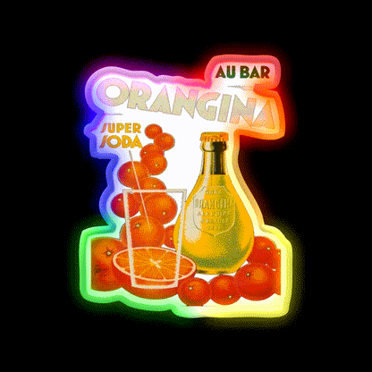 Cocktail Poster Orangina Super Soda Au Bar Man Cave Bar Led Neon Sign Rgb Color
