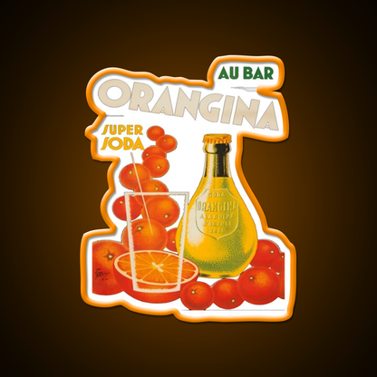 Cocktail Poster Orangina Super Soda Au Bar Man Cave Bar Led Neon Sign Rgb Color