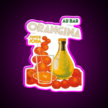 Cocktail Poster Orangina Super Soda Au Bar Man Cave Bar Led Neon Sign Rgb Color