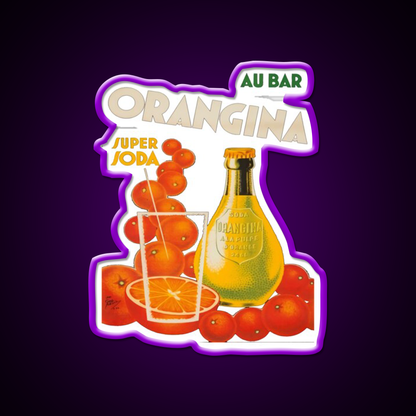 Cocktail Poster Orangina Super Soda Au Bar Man Cave Bar Led Neon Sign Rgb Color