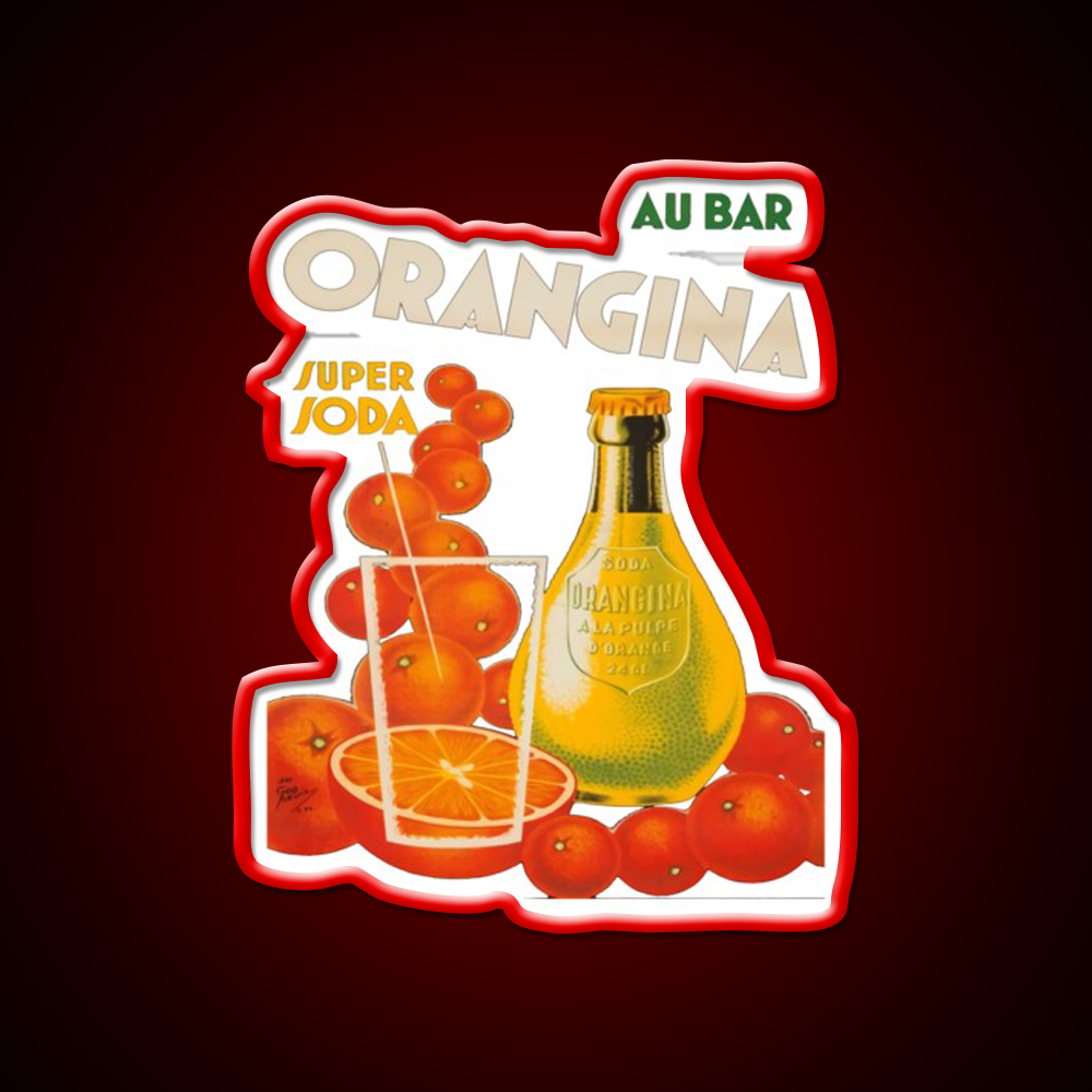 Cocktail Poster Orangina Super Soda Au Bar Man Cave Bar Led Neon Sign Rgb Color
