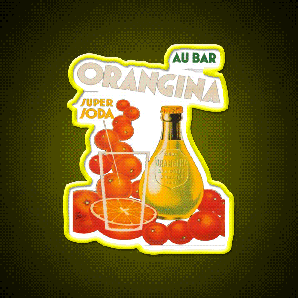 Cocktail Poster Orangina Super Soda Au Bar Man Cave Bar Led Neon Sign Rgb Color