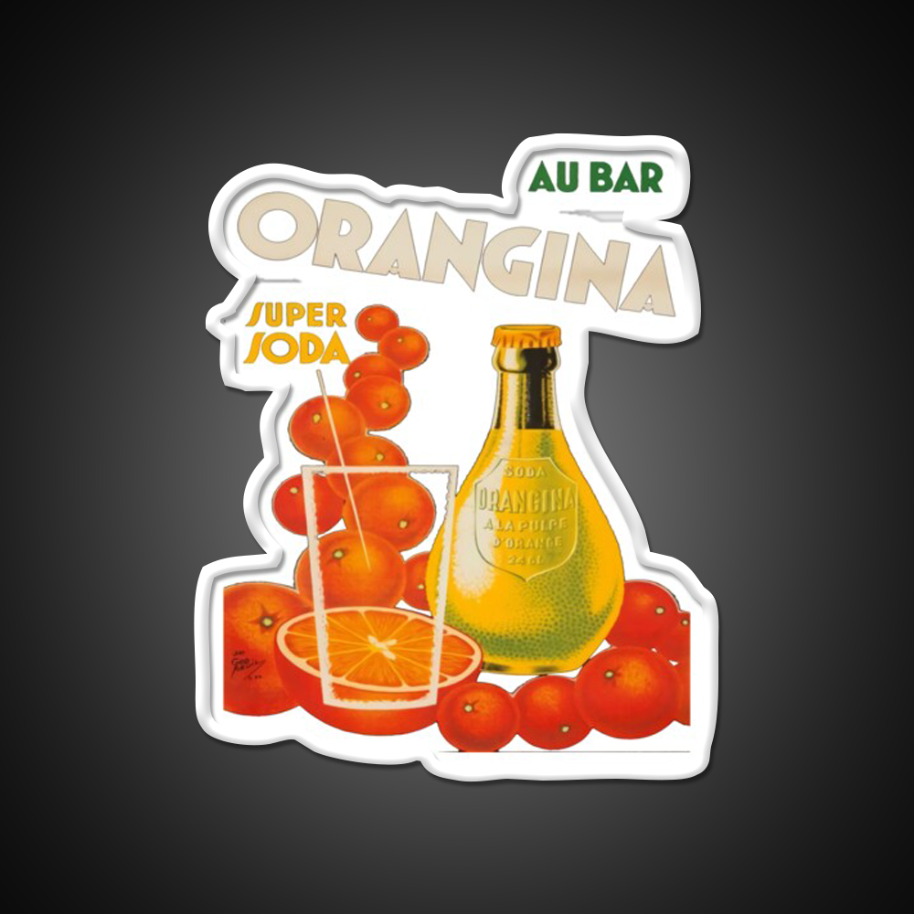 Cocktail Poster Orangina Super Soda Au Bar Man Cave Bar Led Neon Sign Rgb Color