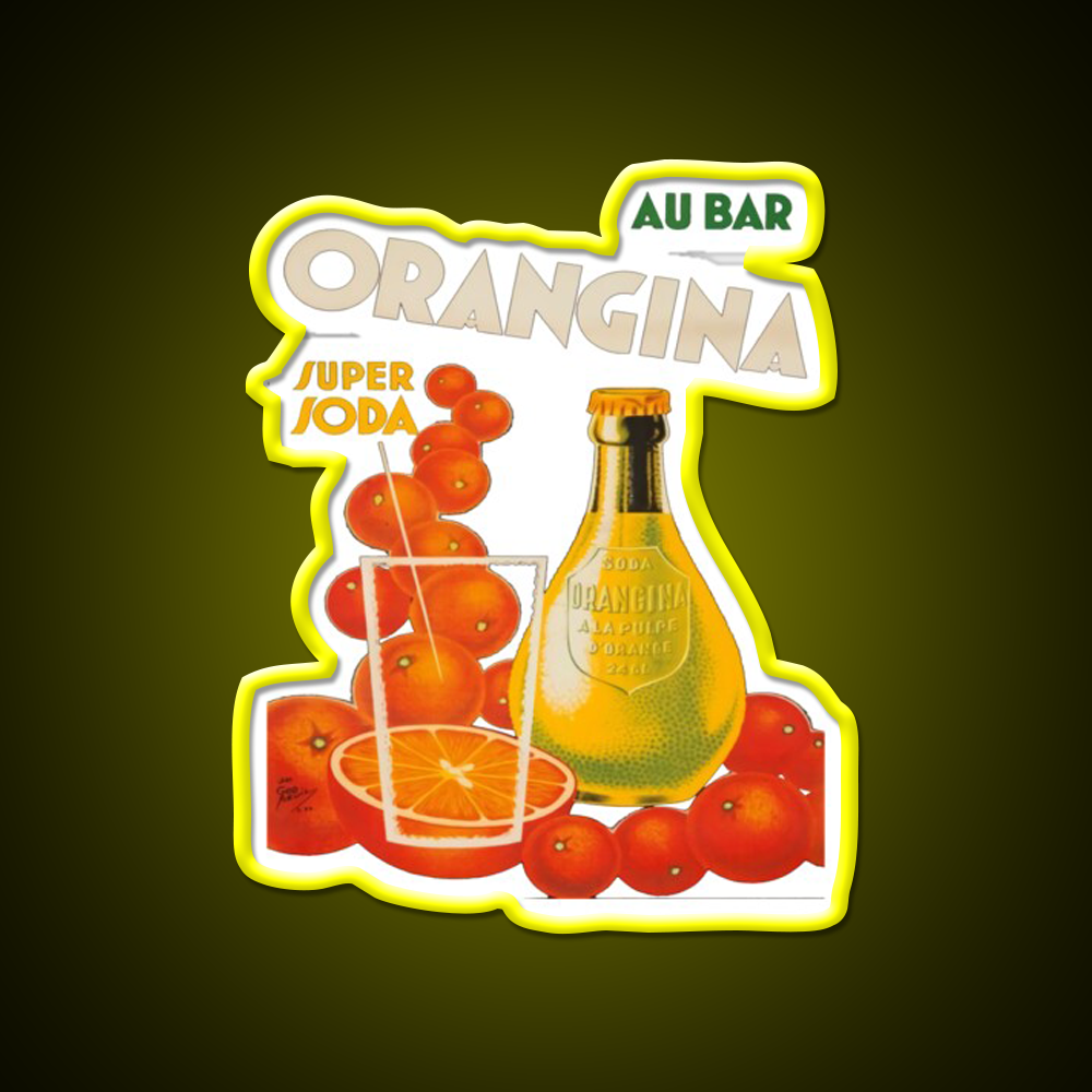 Cocktail Poster Orangina Super Soda Au Bar Man Cave Bar Led Neon Sign Rgb Color