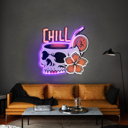 Cocktail Skull Led Neon Sign Light Custom Led Signs - Shineneon