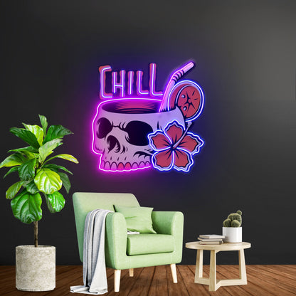 Cocktail Skull Led Neon Sign Light Custom Led Signs - Shineneon