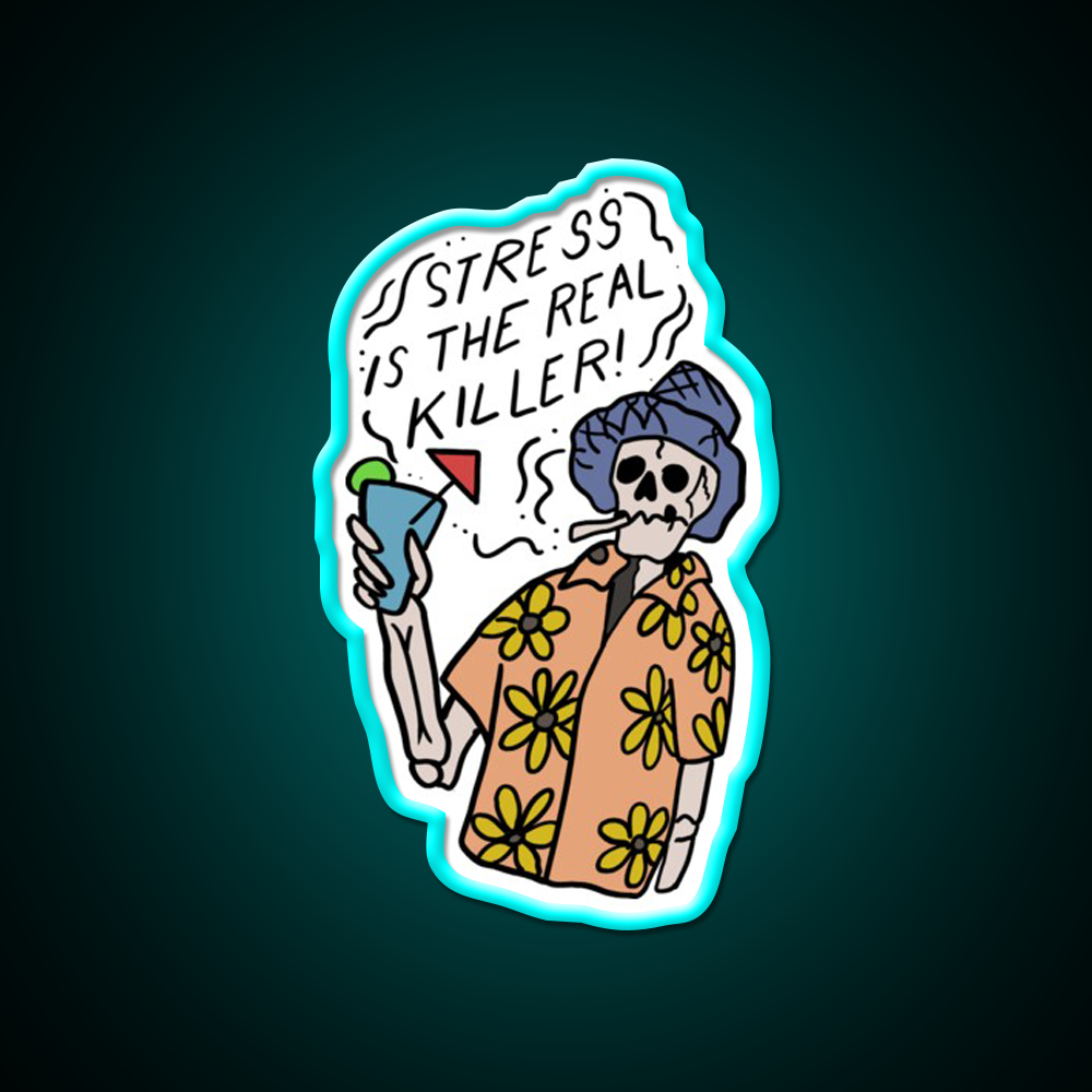 Cocktail Stress Is The Real Killer Cocktail Bar Decor Led Neon Sign Rgb Color - Size and dimension reference