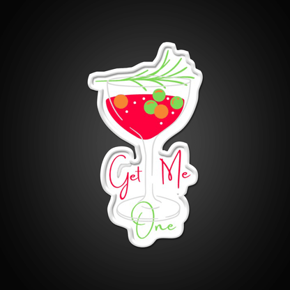 Cocktail Summer Get Me One Cocktail Bar Decor Led Neon Sign Rgb Color - Shineneon