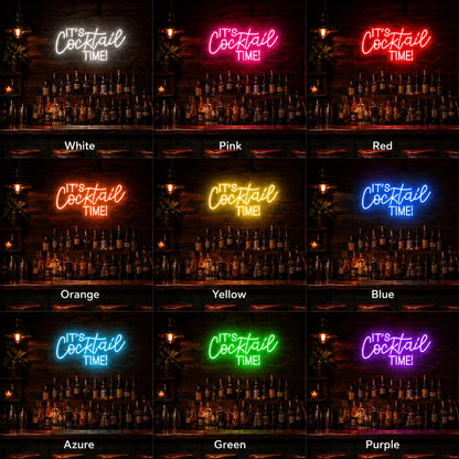Cocktail Time LED Neon Sign - 05 Color Grid