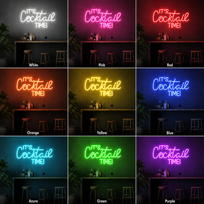 Cocktail Time Neon Sign LED Neon Sign color grid