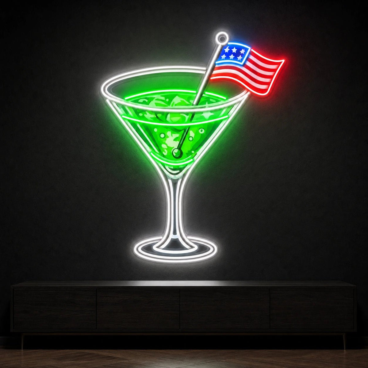 Cocktail US Flag LED Neon Sign Garage Neon Sign - Shineneon