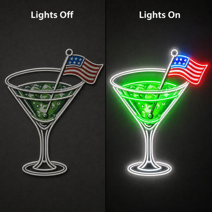 Cocktail US Flag LED Neon Sign Garage Neon Sign - Shineneon