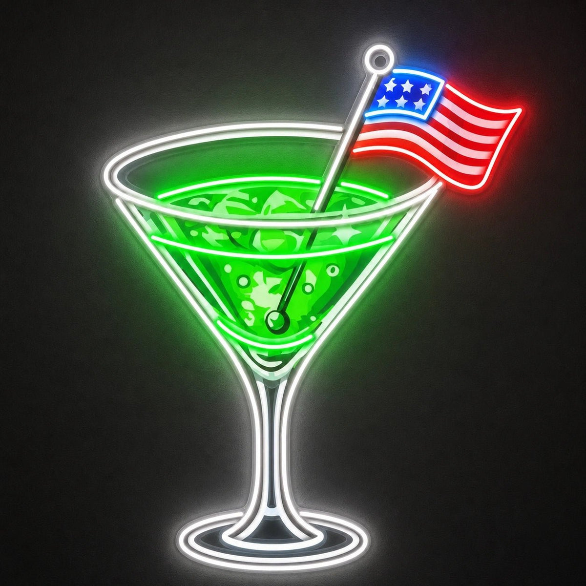 Cocktail US Flag LED Neon Sign Garage Neon Sign - Shineneon