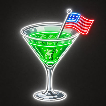 Cocktail US Flag LED Neon Sign Home Bar Wall Decoration main product image