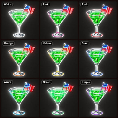 Cocktail US Flag LED Neon Sign Home Bar Wall Decoration - Shineneon