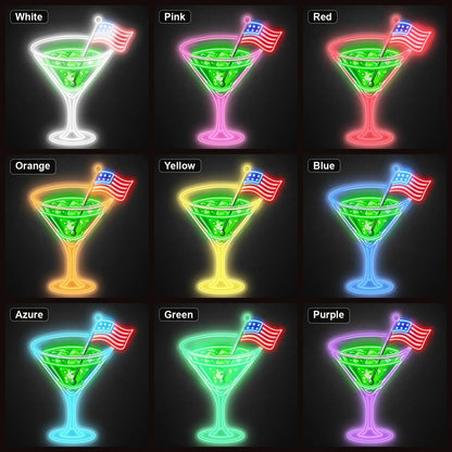 Cocktail US Flag LED Neon Sign Man Cave Neon Sign - Shineneon