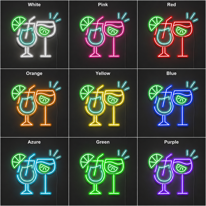 Cocktails 2 LED Neon Sign Etsy color grid