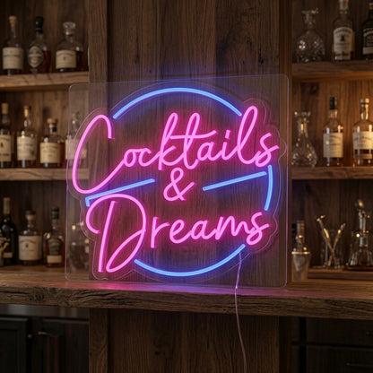 Cocktails And Dreams Business LED Neon Sign Wall Decor - 03 Real Lifestyle Scene