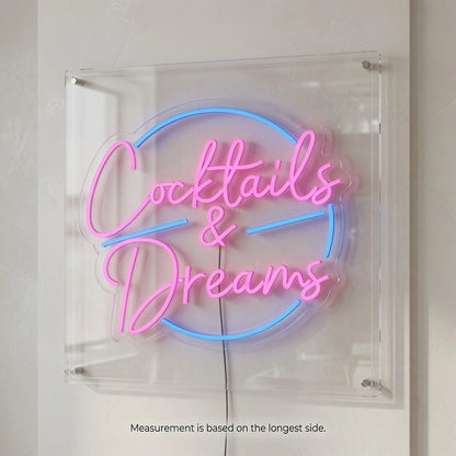 Cocktails And Dreams Business LED Neon Sign Wall Decor - 04 Size Image