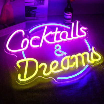 Cocktails And Dreams Led Neon Light Sign | Shineneon