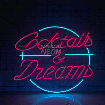 Cocktails And Dreams Led Neon Sign Bar Led Neon Sign Led Decor | Shineneon