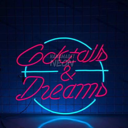 Cocktails And Dreams Led Neon Sign Cocktail Bar Wall Decor | Shineneon