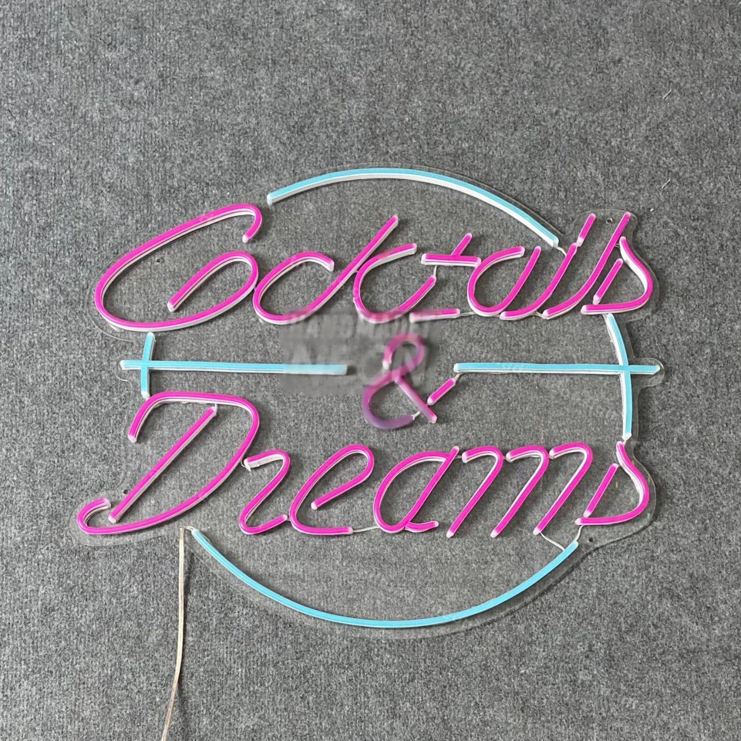 Cocktails And Dreams Led Neon Sign Cocktail Bar Wall Decor | Shineneon