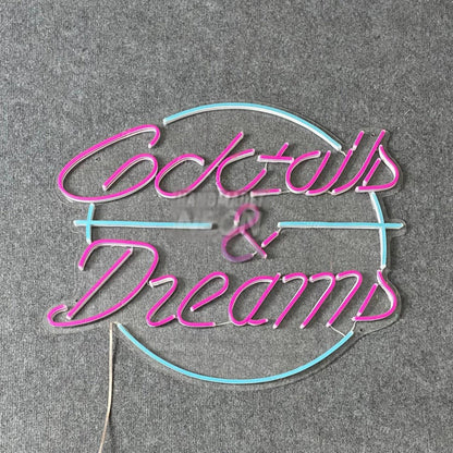 Cocktails And Dreams Led Neon Sign Cocktail Bar Wall Decor | Shineneon