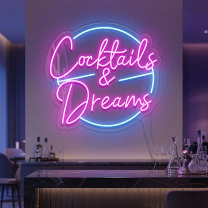Cocktails And Dreams LED Neon Sign Wall Neon Sign - 04 Size Image