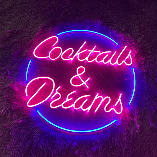 Cocktails And Dreams Led Sign Wall Decor