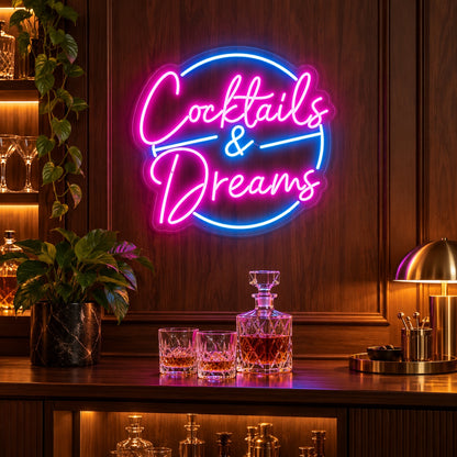 Cocktails & Dreams LED Neon Sign - advertising view