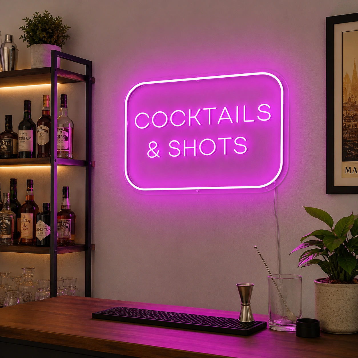 Cocktails And Shots Neon Sign LED Neon Sign real lifestyle scene