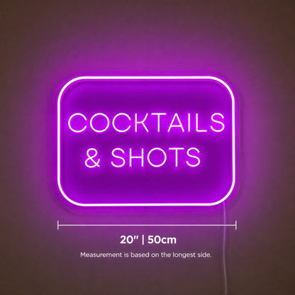 Cocktails And Shots Neon Sign LED Neon Sign size image
