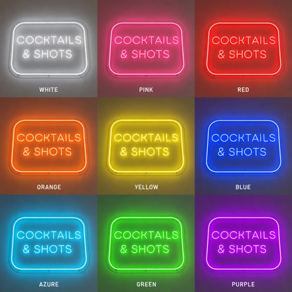 Cocktails And Shots Neon Sign LED Neon Sign color grid