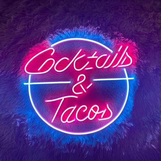 Cocktails And Tacos Neon Sign