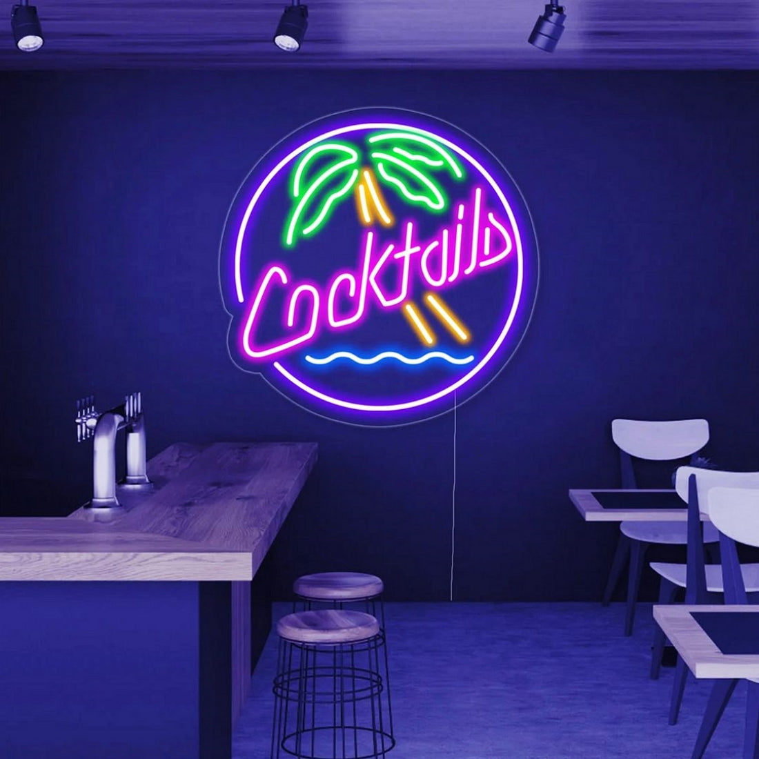 Cocktails Bar Led Sign Business Neon Sign For Room