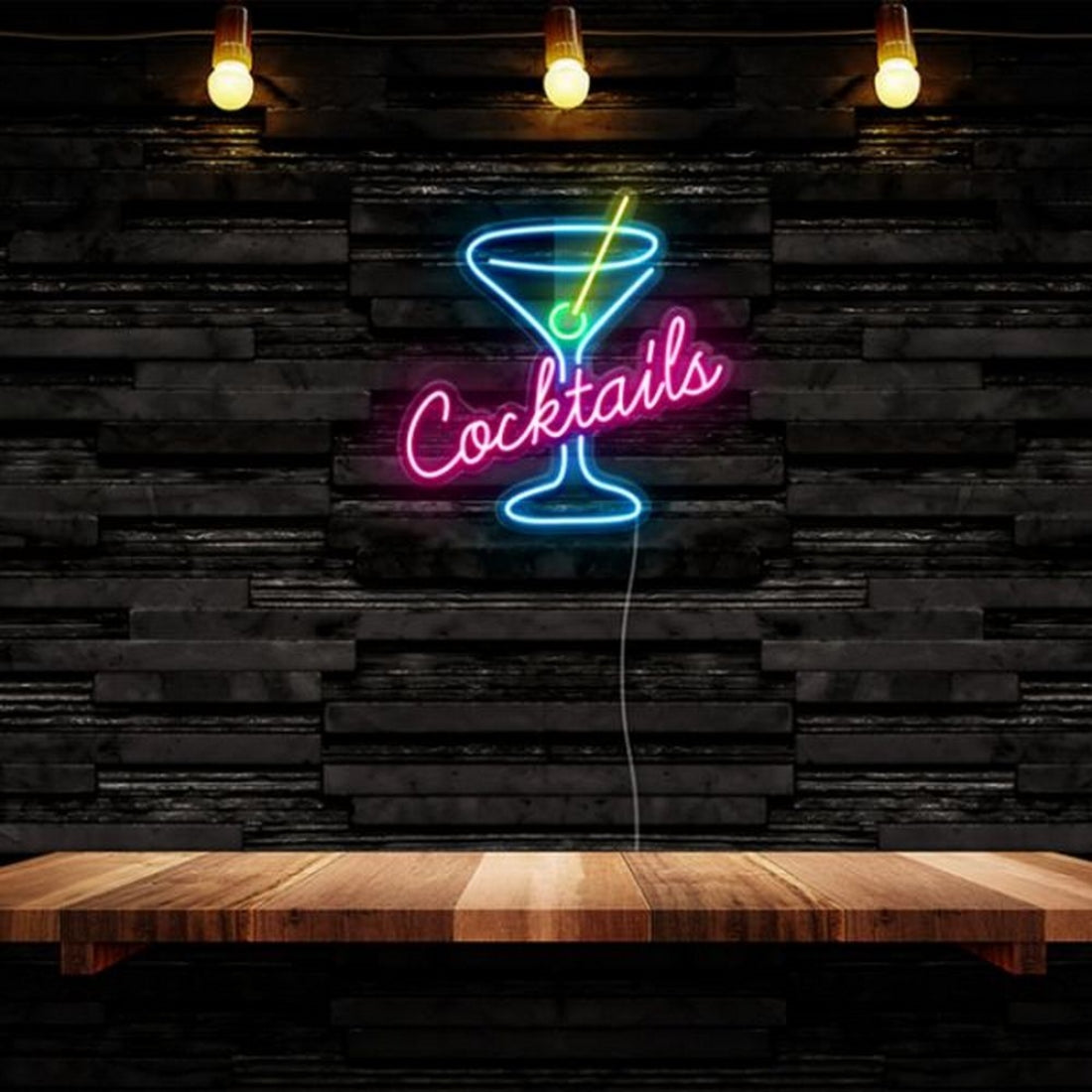 Cocktails Bar Led Sign Business Neon Sign Wall Art