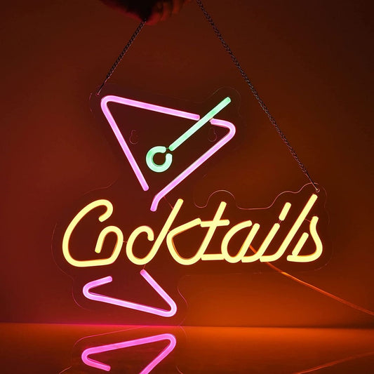 Cocktails Bar Led Sign Business Neon Signs Wall Art Decor