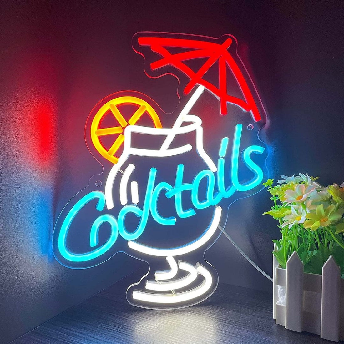 Cocktails Bar Led Sign Business Neon Signs Wall Decor