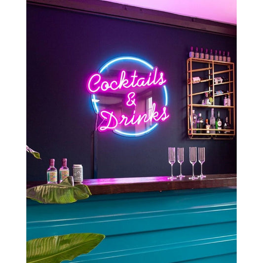 Cocktails Drinks Led Sign Business Neon Sign