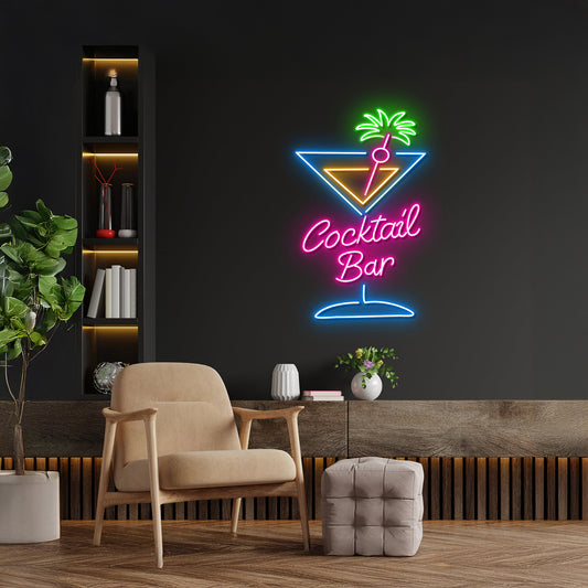 Cocktails Led Sign Wall Decor Pub Neon Lights