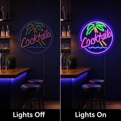 Cocktails Man Cave LED Neon Sign - Shineneon