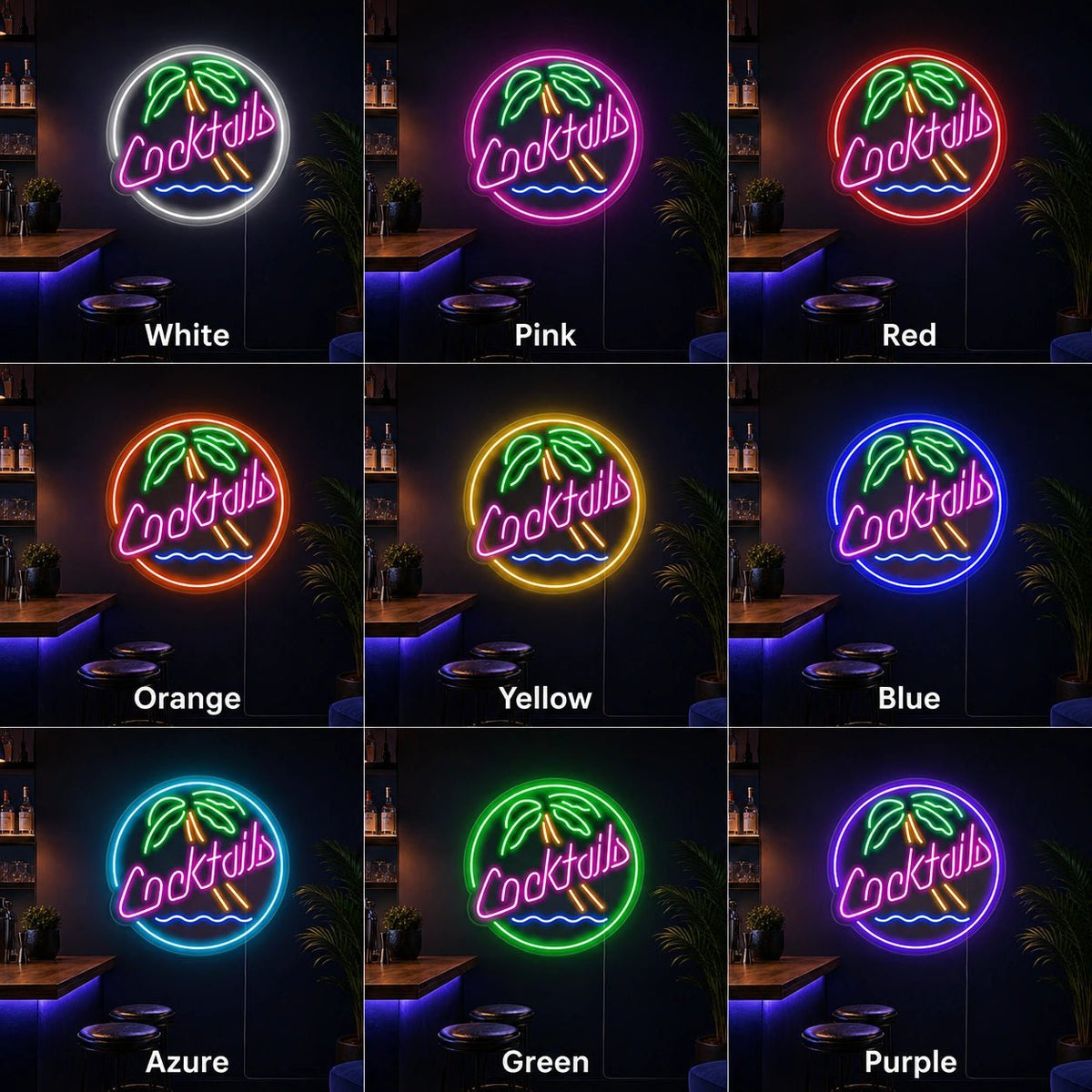 Cocktails Man Cave LED Neon Sign - Shineneon