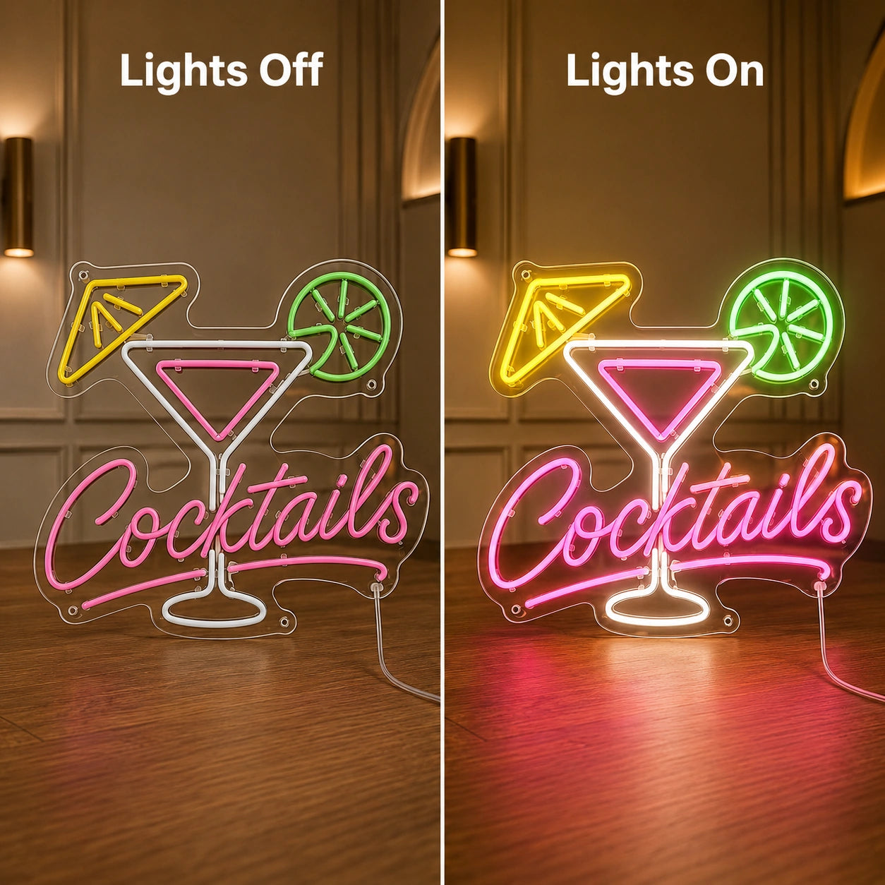 Cocktails Martini Glass Lime LED Neon Sign main product image