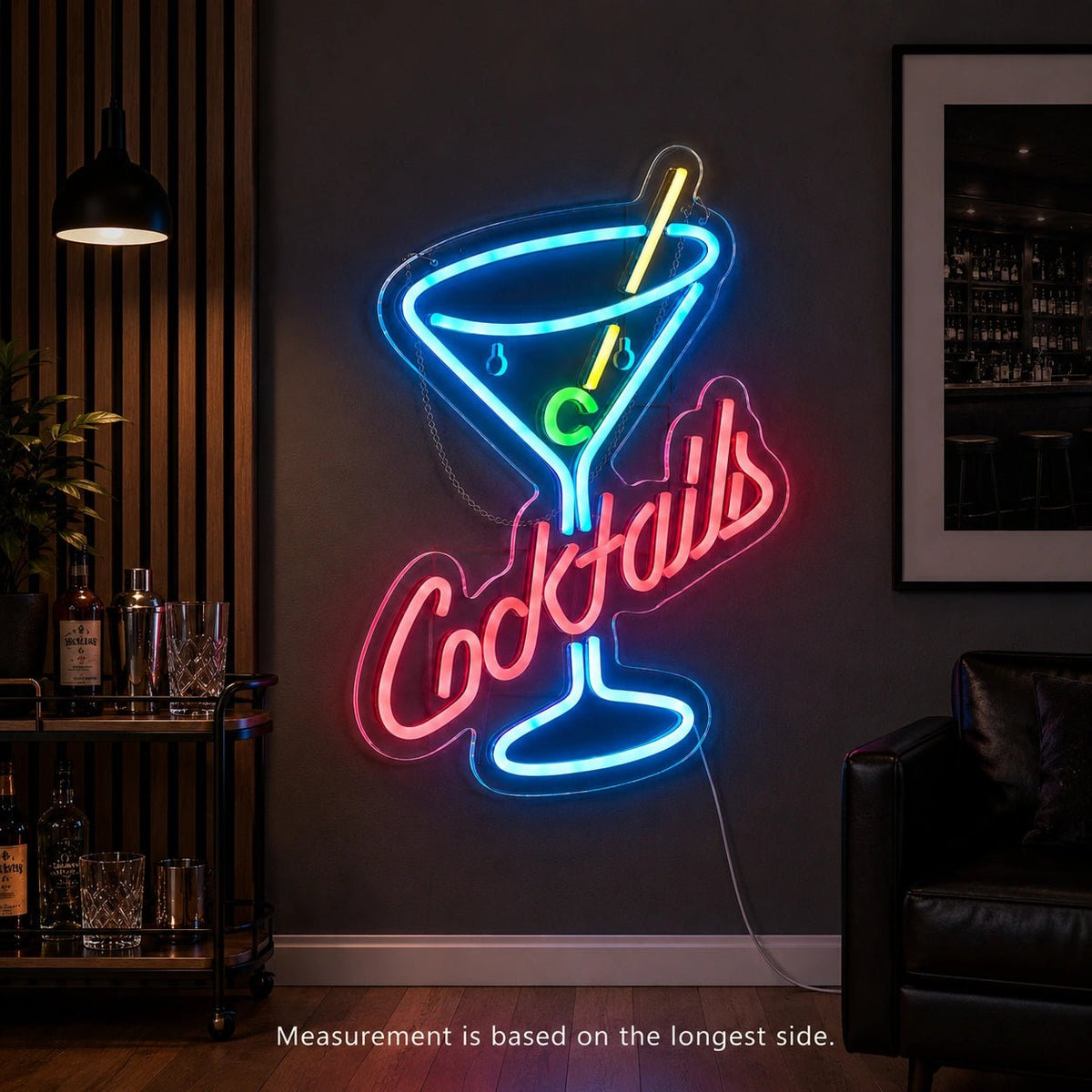 Cocktails Martini Glass Man Cave LED Neon Sign - Shineneon