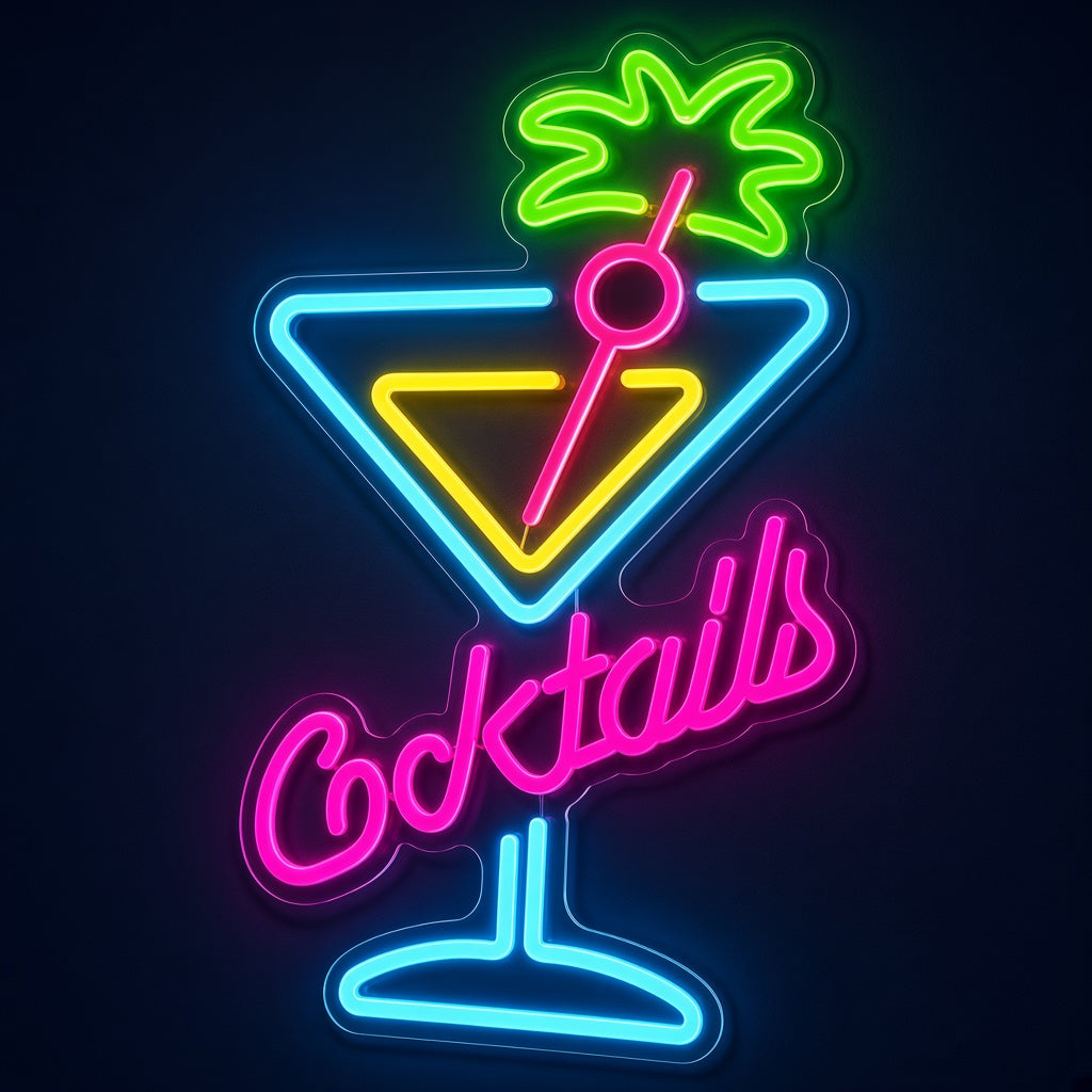Cocktails Martini Glass LED Neon Sign - product hero